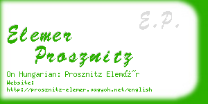 elemer prosznitz business card